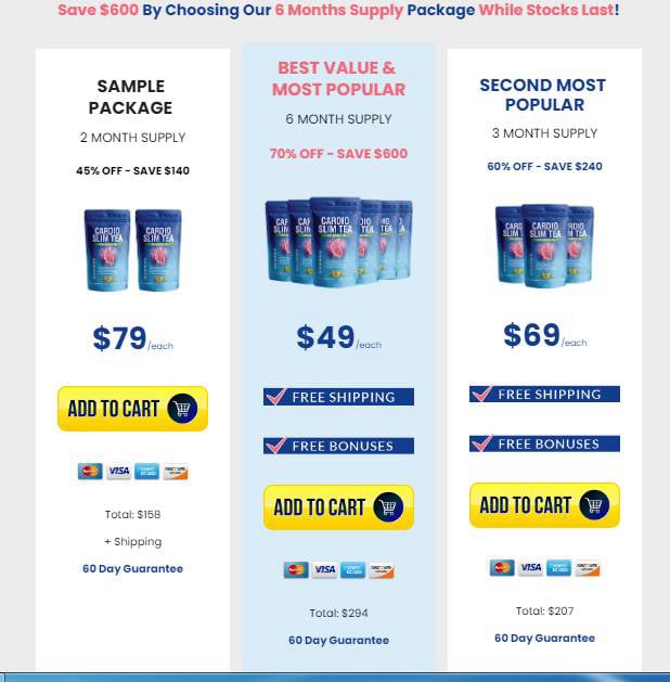 3 Days CardioSlim Tea Offer